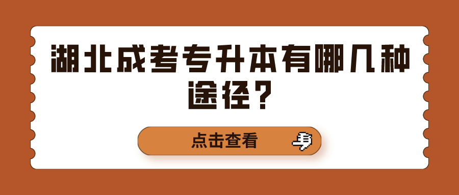 湖北成考专升本有哪几种途径?