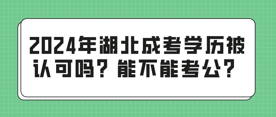 2024年湖北成考学历被认可吗？能不能考公？(图1)