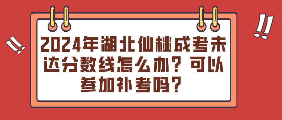 2024年湖北仙桃成考未达分数线怎么办？可以参加补考吗？(图1)