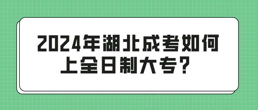 2024年湖北成考如何上全日制大专？(图1)