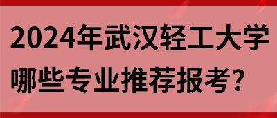 2024年武汉轻工大学哪些专业推荐报考？(图1)