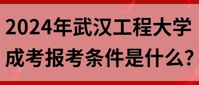 2024年武汉工程大学成考报考条件是什么？(图1)