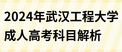 2024年武汉工程大学成人高考科目解析(图1)