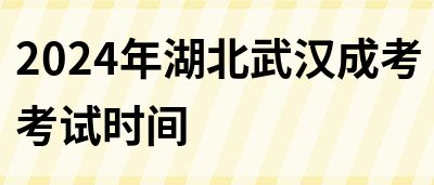 2024年湖北武汉成考考试时间