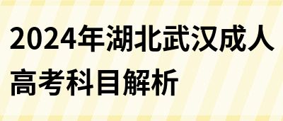 2024年湖北武汉成人高考科目解析