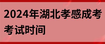 2024年湖北孝感成考考试时间(图1)