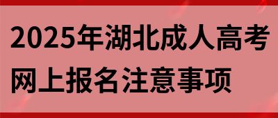 2025年湖北成人高考网上报名注意事项(图1)