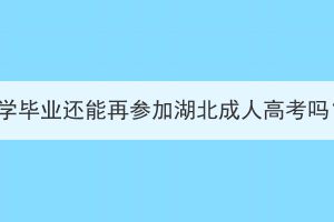 大学毕业还能再参加湖北成人高考吗？(图1)
