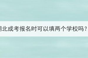 湖北成考报名时可以填两个学校吗？(图1)