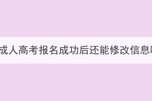 湖北成人高考报名成功后还能修改信息吗？