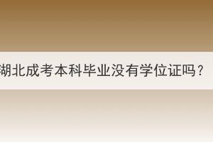 湖北成考本科毕业没有学位证吗？(图1)