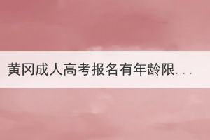 黄冈成人高考报名有年龄限制吗？有哪些优势？(图1)