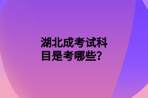 湖北成考试科目是考哪些？(图1)