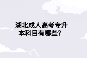 湖北成人高考专升本科目有哪些？(图1)