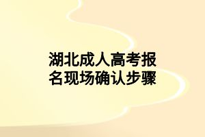 湖北成人高考报名现场确认步骤