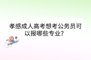 孝感成人高考想考公务员可以报哪些专业？(图1)