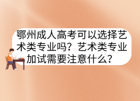 鄂州成人高考可以选择艺术类专业吗？艺术类专业加试需要注意什么？(图1)