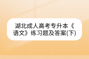 湖北成人高考专升本《语文》练习题及答案(下)(图1)