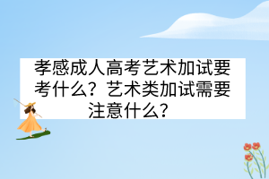 孝感成人高考艺术加试要考什么？艺术类加试需要注意什么？(图1)