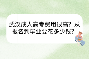 武汉成人高考费用很高吗？从报名到毕业要花多少钱？(图1)