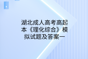 湖北成人高考高起本《理化综合》模拟试题及答案一