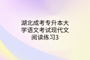 湖北成考专升本大学语文考试现代文阅读练习3(图1)