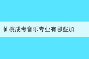 仙桃成考音乐专业有哪些加试安排？如何备考？(图1)