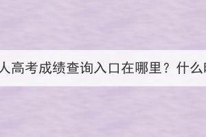 2023年湖北成人高考成绩查询入口在哪里？什么时候可以查？