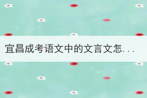 宜昌成考语文中的文言文怎么理解，有什么技巧吗？(图1)