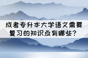 成考专升本大学语文需要复习的知识点有哪些？(图1)