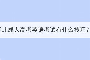 湖北成人高考英语考试有什么技巧？(图1)