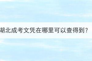 湖北成考文凭在哪里可以查得到？(图1)